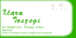 klara toszegi business card