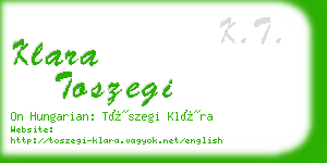 klara toszegi business card